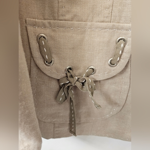 NWT - Linen Rayon Blend Coldwater Creek Oatmeal Blazer - Size XL - Picture 2 of 6